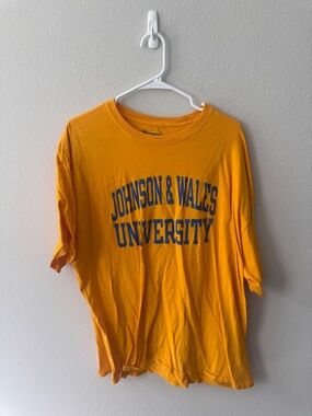 Champion Golden Yellow University Logo Tee with Blue Print